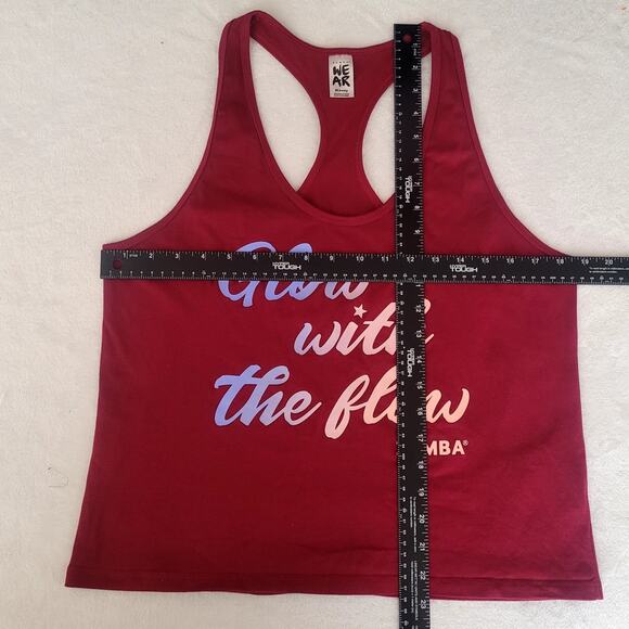 Zumba Sz XL Burgundy Glow With The Flow Racerback Tank Top Fitness Gym Lounge - Picture 7 of 8